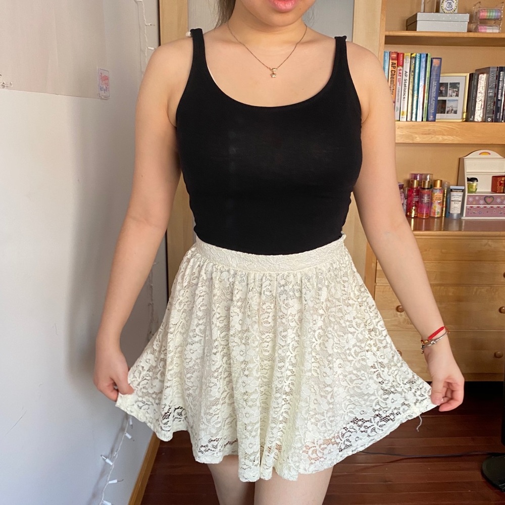 White Floral Skirt